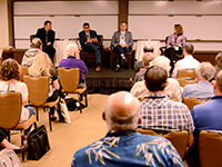 During *Understanding the True Value of Water* moderator Sharlene Leurig with Texas Water Trade alongside panelists Kevin Critendon, P.E., Austin Water; Roland Ruiz, Edwards Aquifer Authority; and Omar Martinez, El Paso County Water Improvement District No. 1 explored the relationship between water scarcity and water surplus