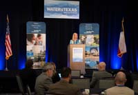 TWDB Chairwoman Brooke Paup opened the Water for Texas 2023 conference and introduced the opening keynote speaker, Comptroller Glenn Hegar, on Tuesday, January 24.