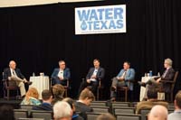 Charles Porter, Ph.D., St. Edward's University; Robert Mace, Ph.D., P.G., Meadows Center for Water and the Environment; Gary Westbrook, Post Oak Savannah Groundwater Conservation District; and Billy Howe, Texas Farm Bureau, discussed groundwater availability in Texas on a panel moderated by the TWDB’s John Dupnik, P.G.