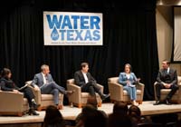 Reem Zoun, P.E., of the TWDB brought together representatives from regional flood planning groups, including Scott Hubley, P.E., Freese and Nichols, Inc.; Glenn Clingenpeel, Trinity River Authority of Texas; Alia Vinson, Allen Boone Humphries Robinson, LLP; and Omar Martinez, City of El Paso, to talk about developments in state flood planning.