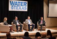 Tina Petersen with Harris County Flood Control District moderated a panel on selecting and prioritizing flood projects with Jorge Morales, P.E., City of Austin; Scott Elmer, Harris County Flood Control District; and Austin Bleess, City of Jersey Village.