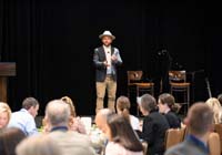 Chet Garner, host of "The Daytripper," spoke during lunch about the importance of storytelling and inspired attendees to explore the best of Texas.